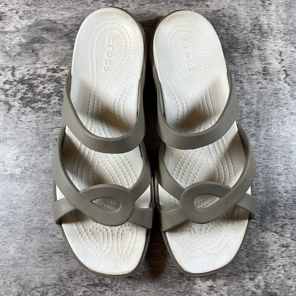 Crocs Meleen Twist Women’s Size 11 Slide Sandals Beige/Tan - Picture 7 of 9